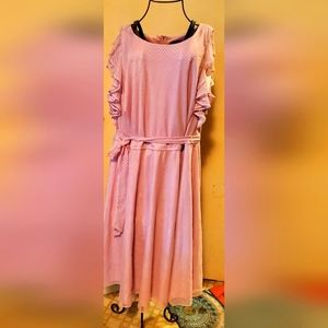 Lane Bryant Midi Dress; Sz 18/20 Mauve with subtle sparkle.